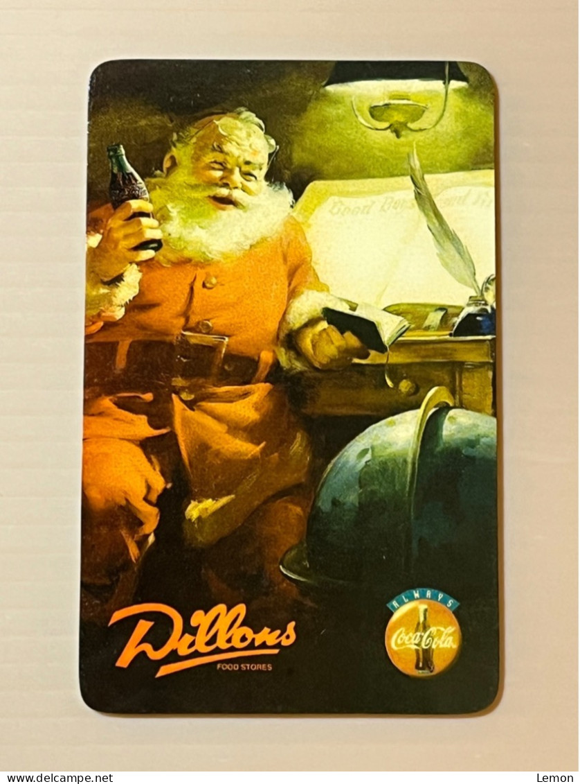 Mint USA UNITED STATES America Prepaid Telecard Phonecard, Dillon’s Santa With List Coca Cola Sample Set Of 1 Mint Card - Collezioni