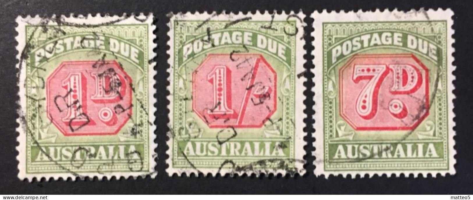 1938 /49 - Australia - Postage Due Stamp - 1D,7D,1/ - Used - Portomarken