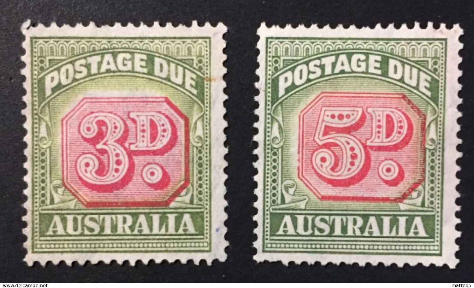 1938 /49 - Australia - Postage Due Stamp - 3D,5D, - Used - Segnatasse