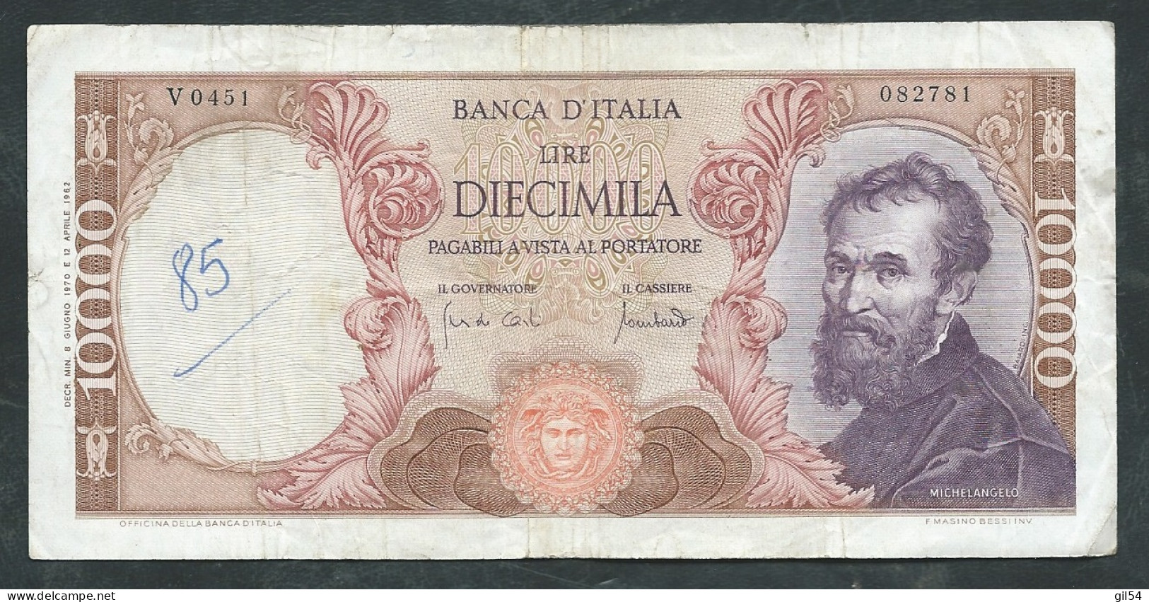 ITALIE BILLET DE 10000 LIRES  - 12/04/1962 ---V0451 082781  Laura 12914 - 10000 Lire