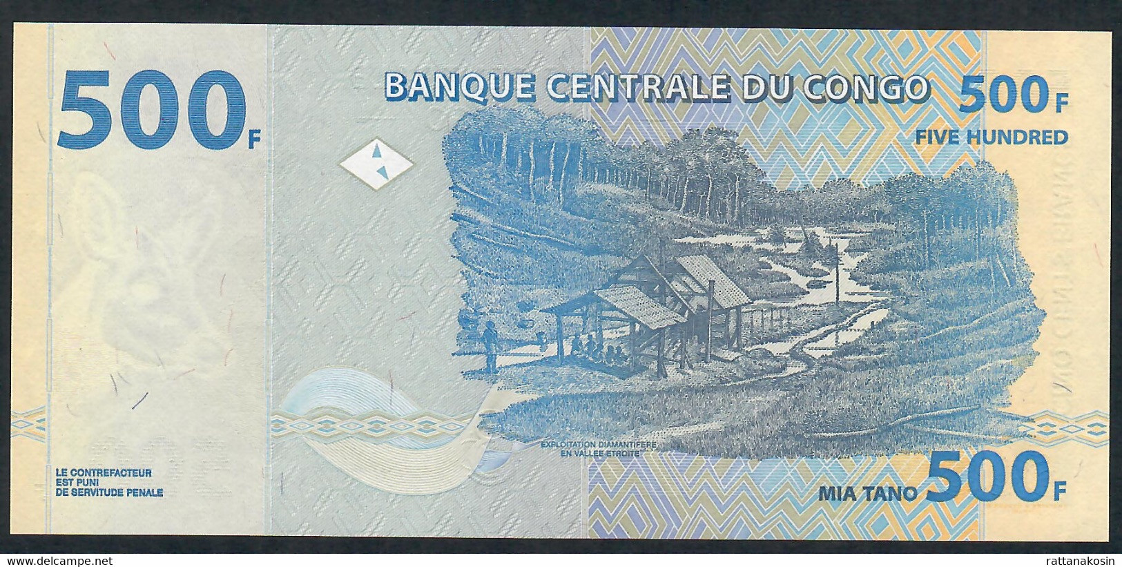 CONGO D.R. P96h 500 FRANCS 2022 Signature 3   #PM/U UNC. - Democratic Republic Of The Congo & Zaire