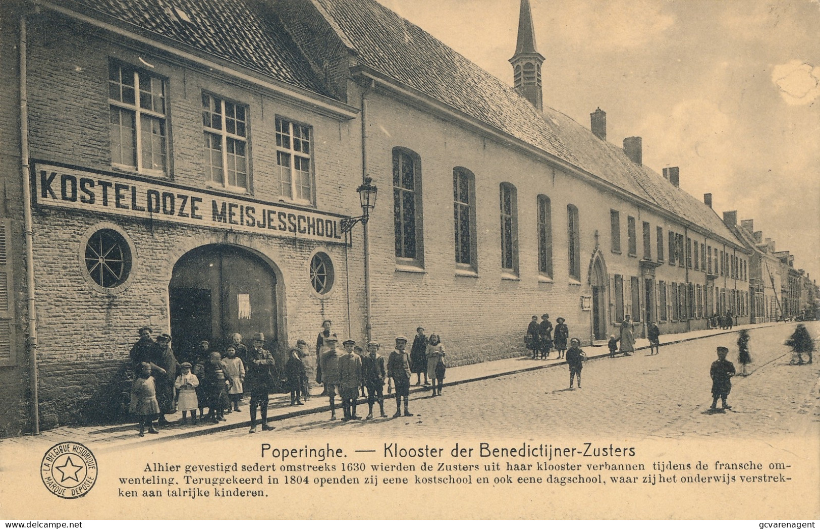 POPERINGE  KLOOSTER DER BENEDICTIJNER ZUSTER - KOSTELOOZE MEISJESSCHOOL       2 SCANS - Poperinge