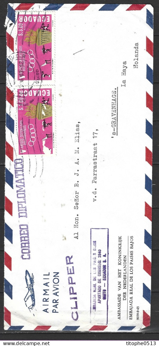 EQUATEUR. PA 438 De 1965 Sur Enveloppe Ayant Circulé. Haltérophilie. - Gewichtheben