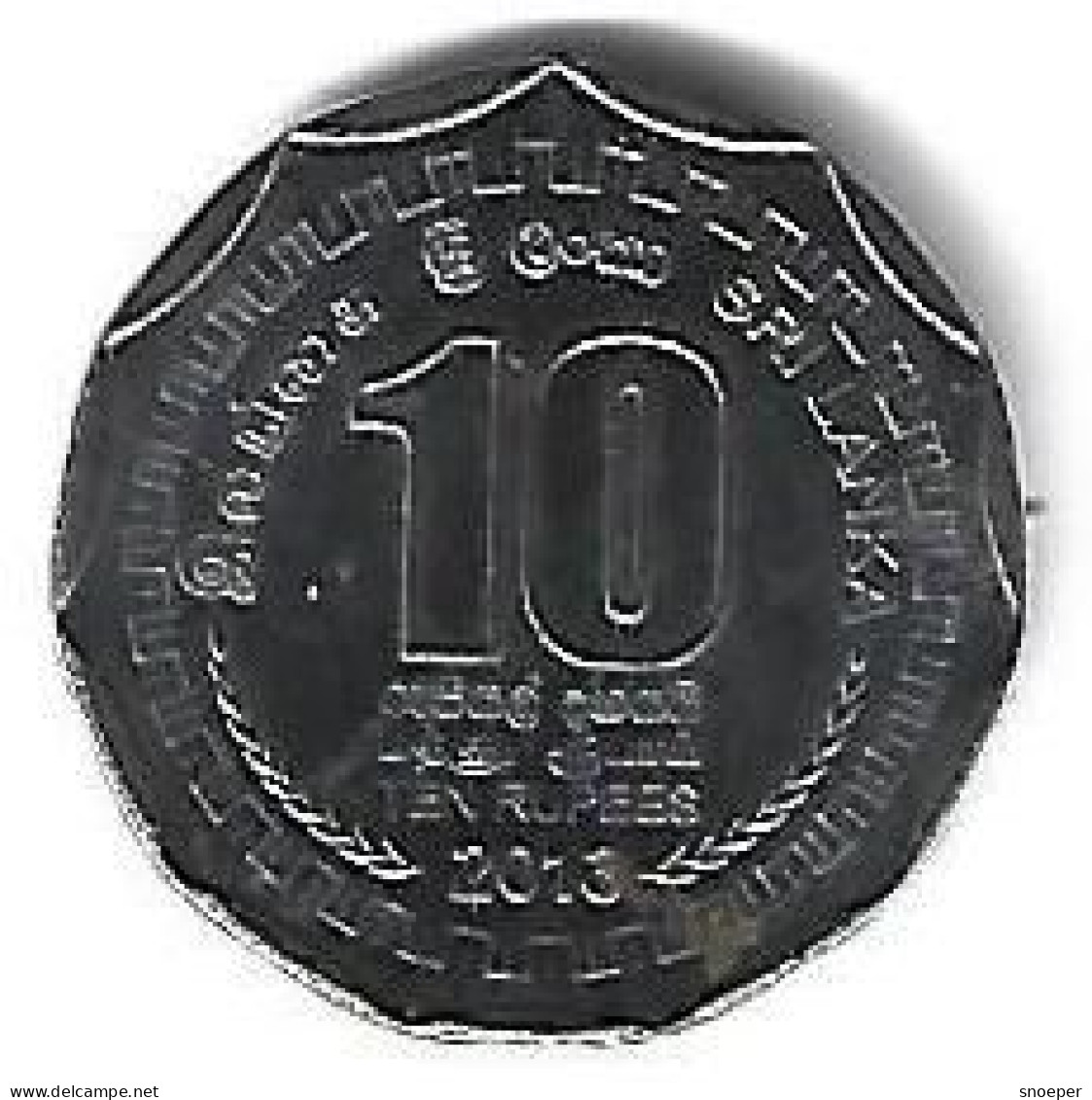 * Sri Lanka  10 Rupees  2013 Km 181  Xf - Sri Lanka