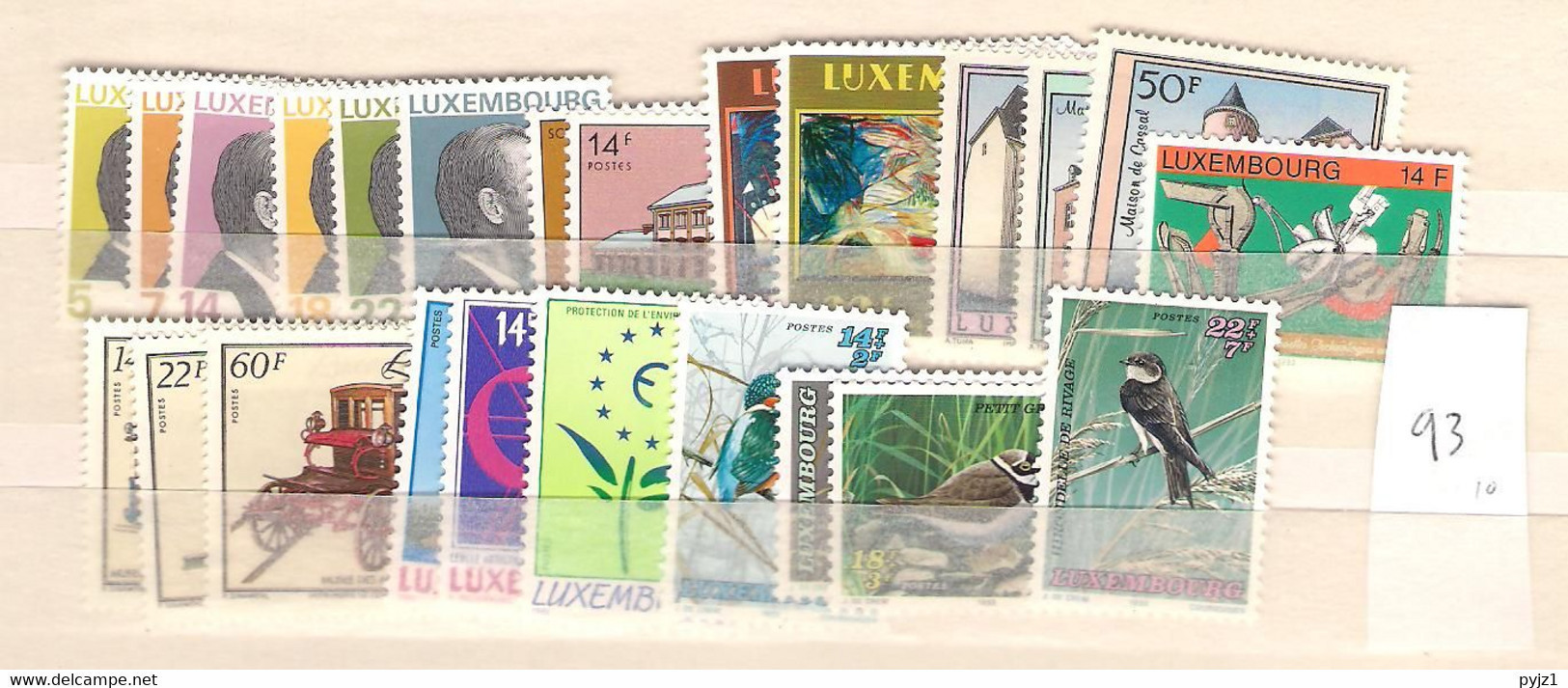 1993 MNH Luxemburg Year Complete According To Michel, Postfris - Années Complètes