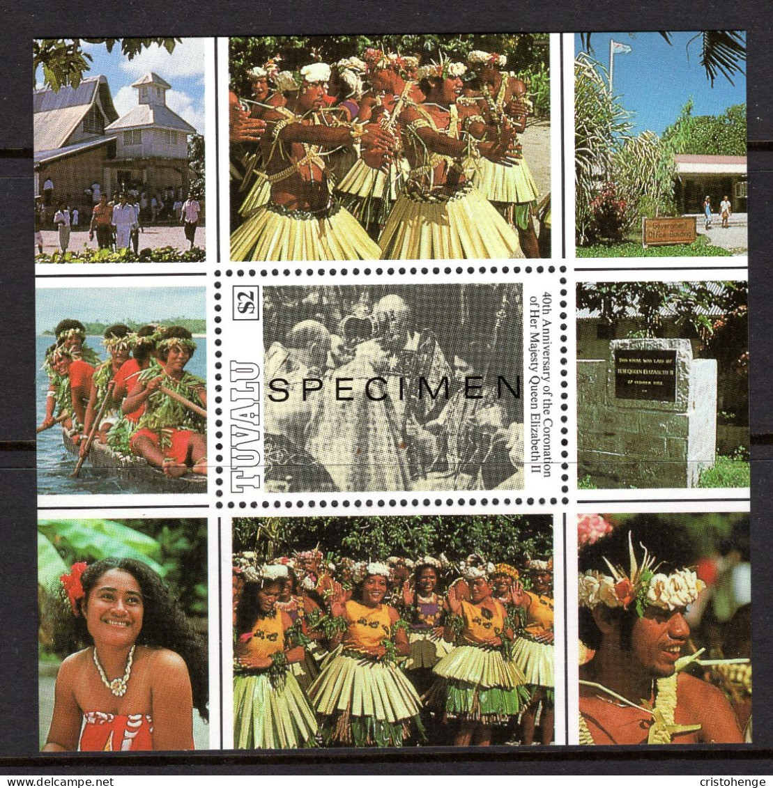 Tuvalu 1993 40th Anniversary Of QEII's Coronation - SPECIMEN - MS MNH (SG MS681) - Tuvalu