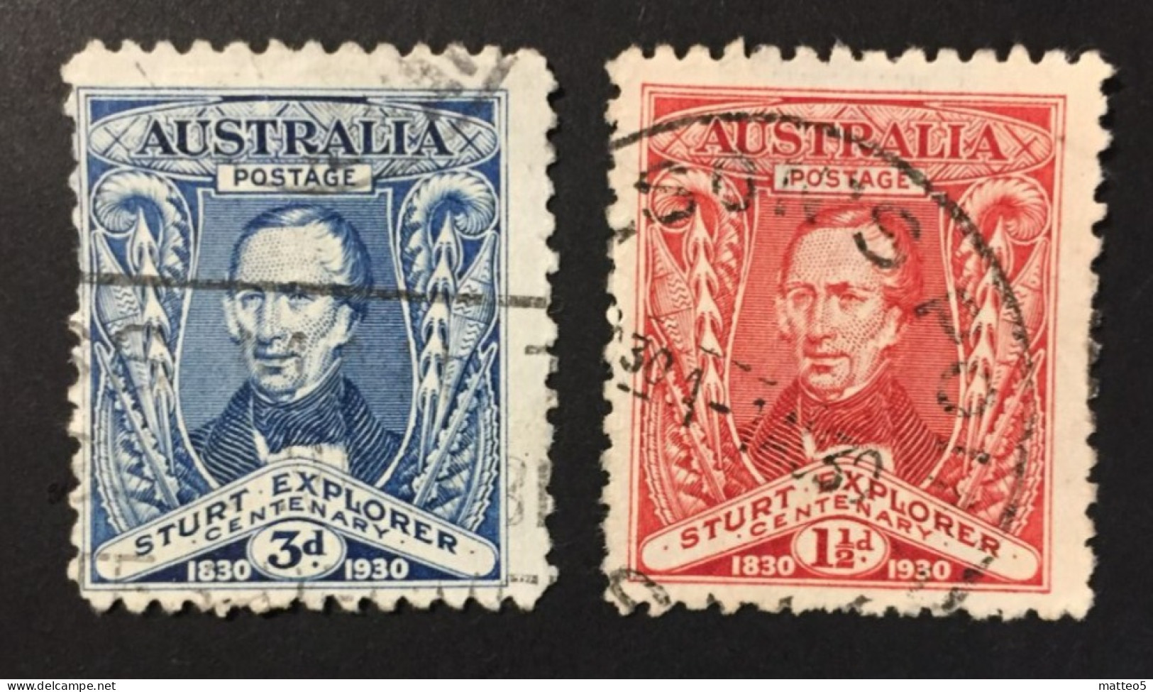 1930 - Australia - Centenary Of Exploration Of Murray River By Captain Sturt - Used - Gebruikt