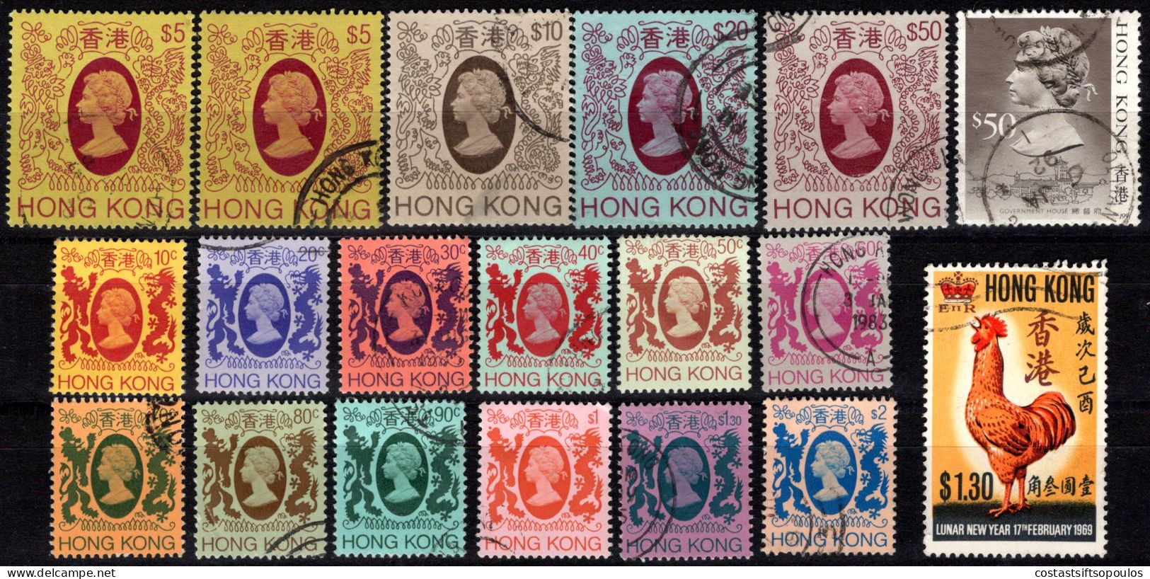 2058,CHINA, HONG KONG. 19 OLD  STAMPS LOT - Colecciones & Series