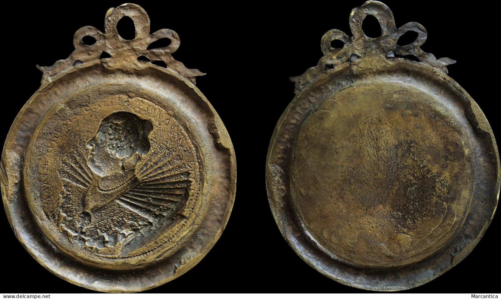 Marie De Medici And King Henri IV Of France, Pair Of Plaques, AE - Bronzen