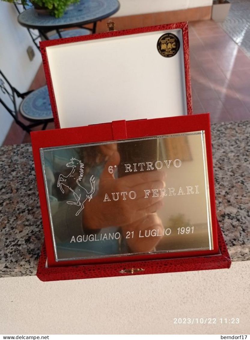 TARGA COMMEMORATIVA FERRARI CLUB AGUGLIANO - 1991 - Car Racing - F1