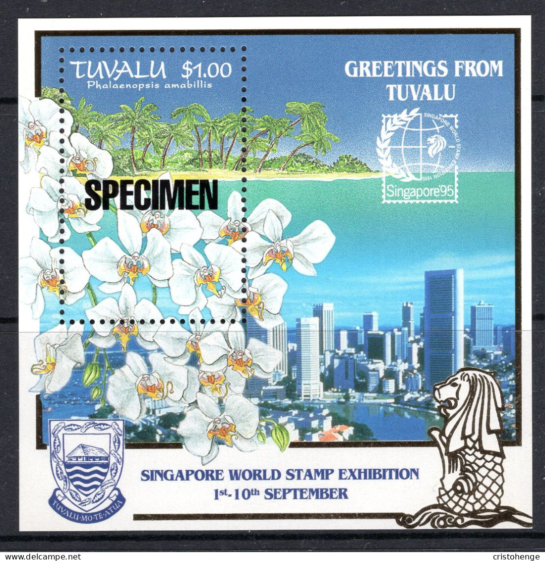 Tuvalu 1995 Singapore '95 Stamp Exhibition - SPECIMEN - MS MNH (SG MS745) - Tuvalu