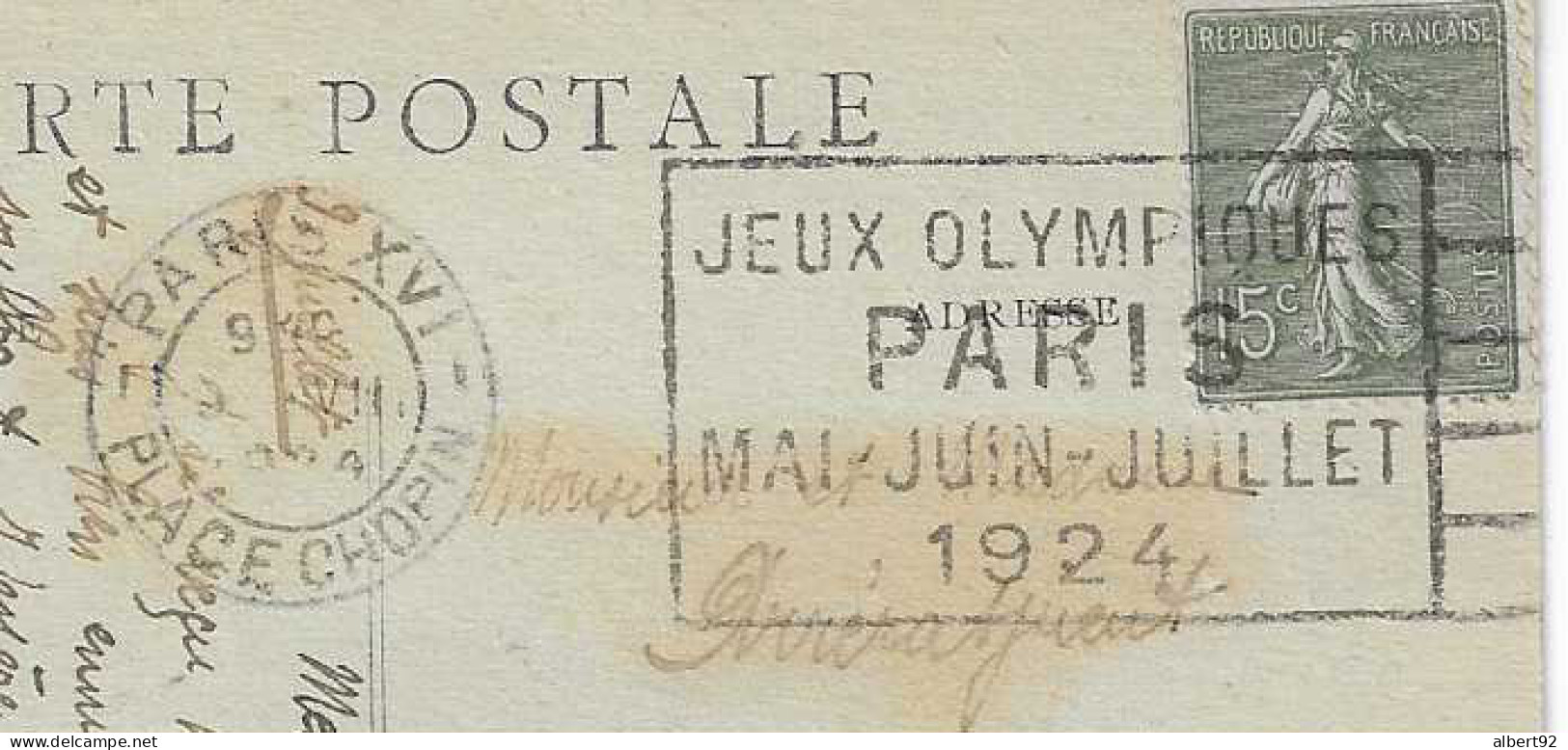 1924  Jeux Olympiques De Paris: 9 Juillet " Paris XV Place Chopin": Athlétisme: Finales 200m, 110m Haie.." - Estate 1924: Paris