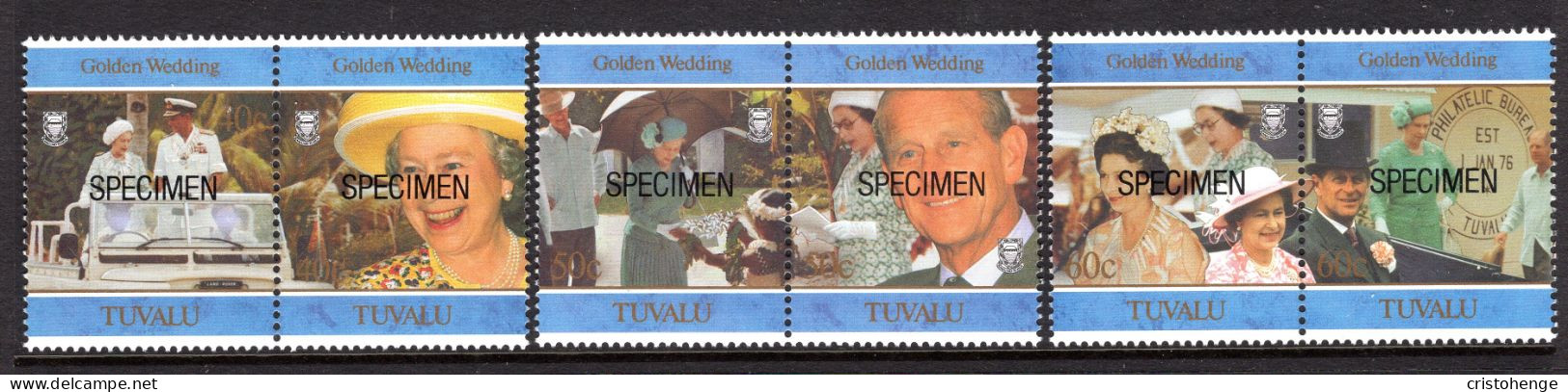 Tuvalu 1997 Royal Golden Wedding - SPECIMEN - Set MNH (SG 791-796) - Tuvalu