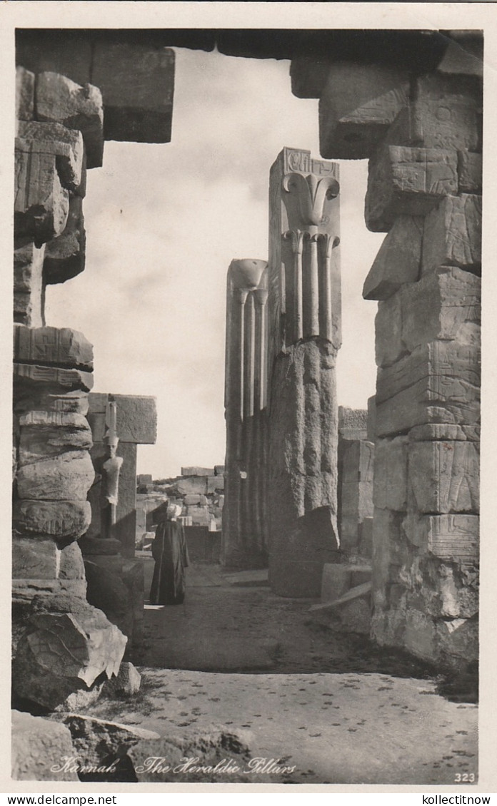 KARNAK - THE HERALDIC PILLARS - REAL PHOTOGRAPH - Pyramids