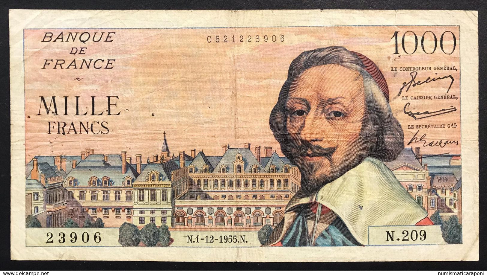 FRANCIA France 1000 FRANCS 1955 LOTTO 340 - 1 000 F 1953-1957 ''Richelieu''