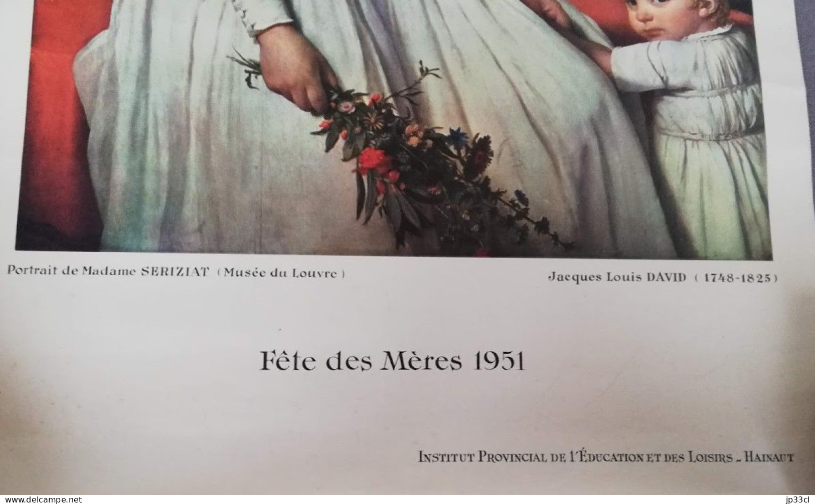 Affiche Fête Des Mères 1951 : Portrait De Madame Seriziat De Jacques Louis David - Plakate