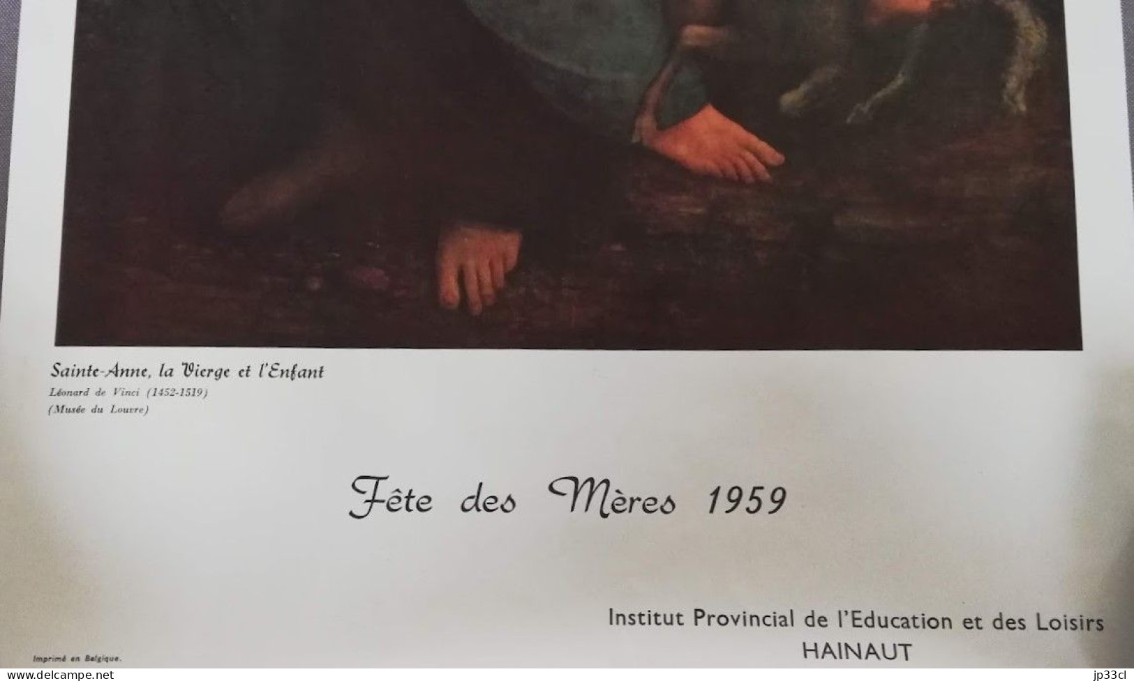 Affiche Fête Des Mères 1959 : Sainte Anne, La Vierge Et L'Enfant De Léonard De Vinci - Affiches