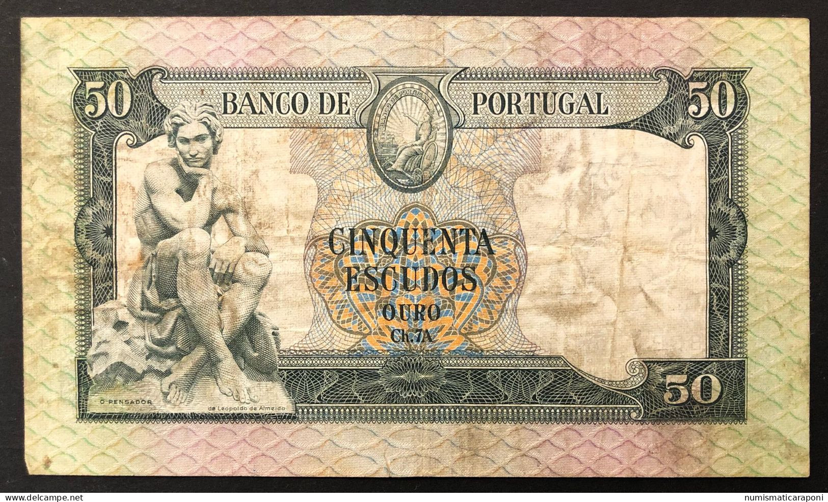 Portogallo Portugal  50 ESCUDOS 1960 Taglietto In Basso Ma Bella Carta LOTTO 207 - Portogallo