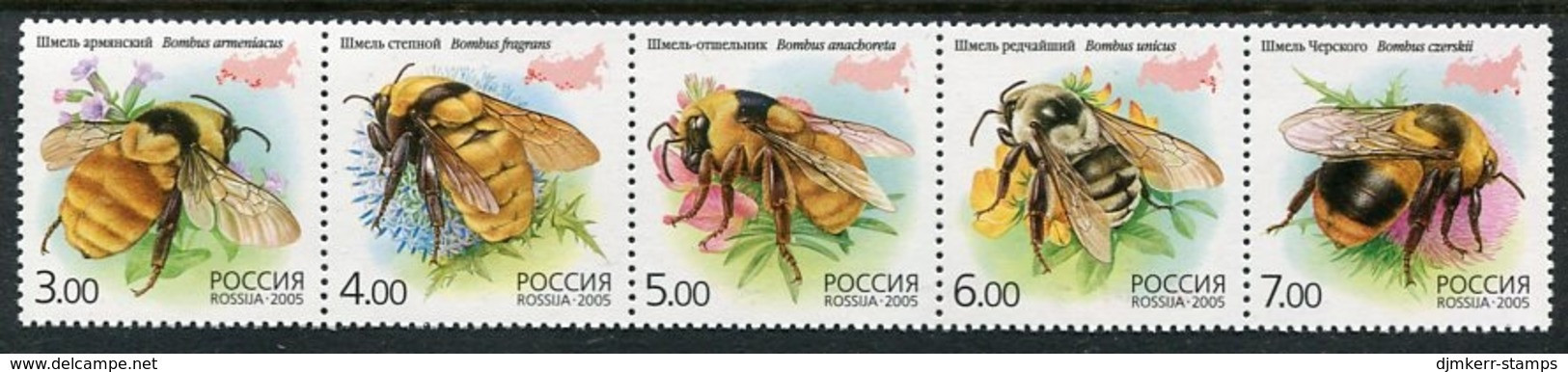 RUSSIA 2005 Bumblebees MNH / **.  Michel 1266-70 - Unused Stamps