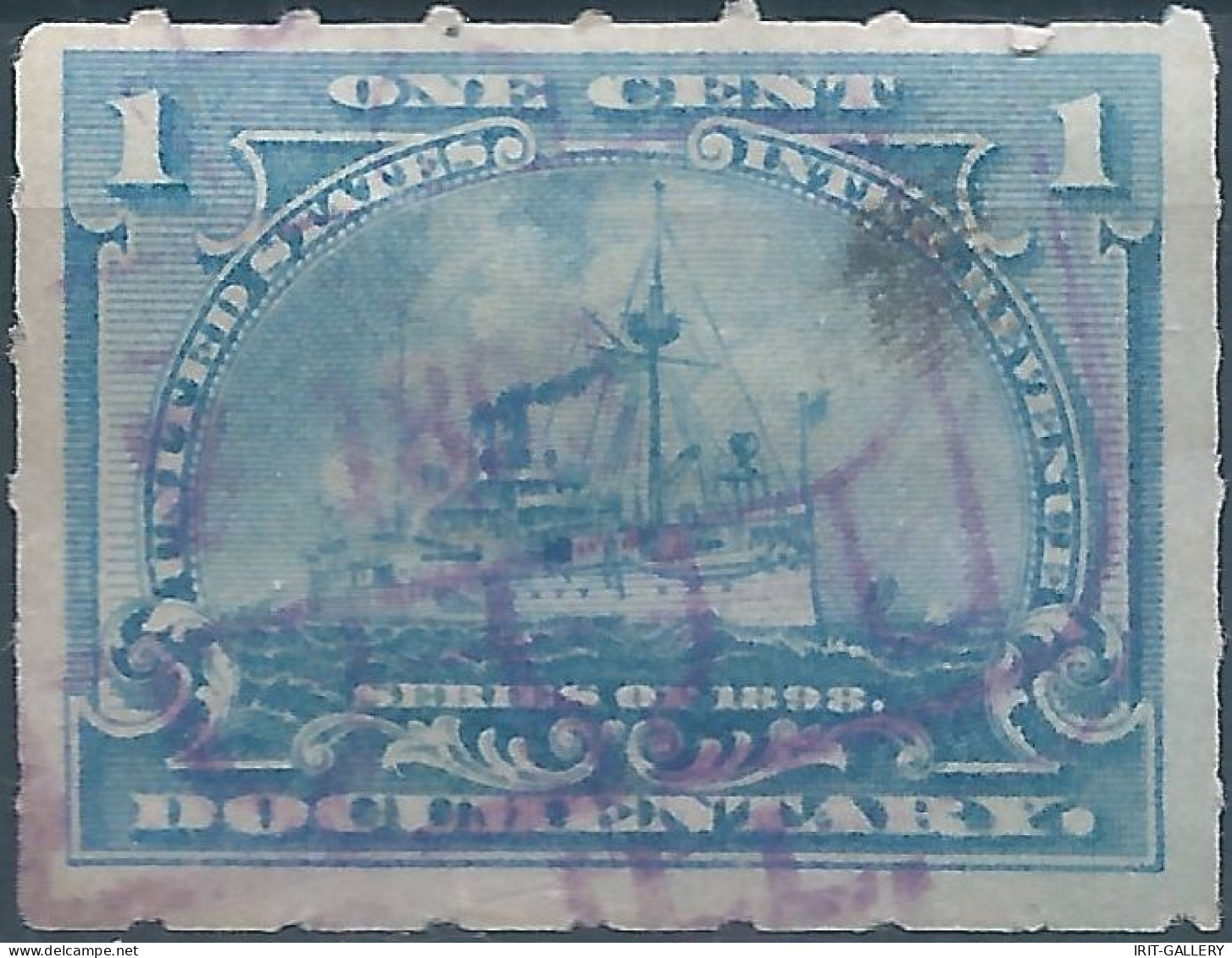 Stati Uniti D'america,United States,U.S.A,1898 Revenue Stamps Internal DOCUMENTARY,1cent,Used - Fiscali