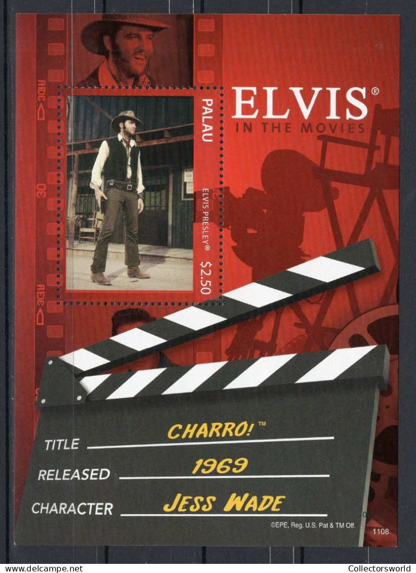 Palau Block 1v 2010 75th Birthday Elvis Presley Elvis In The Movies Jess Wade Charro 1969 MNH - Elvis Presley