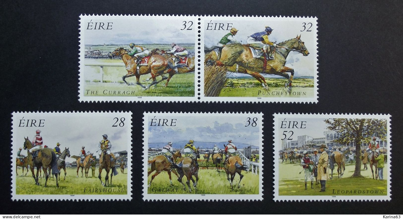 Ireland - Irelande - Eire - 1996 - Y&T N° 938 / 942  ( 5 Val.) Irish Horse Races - Courses De Chevaux - MNH - Postfris - Neufs