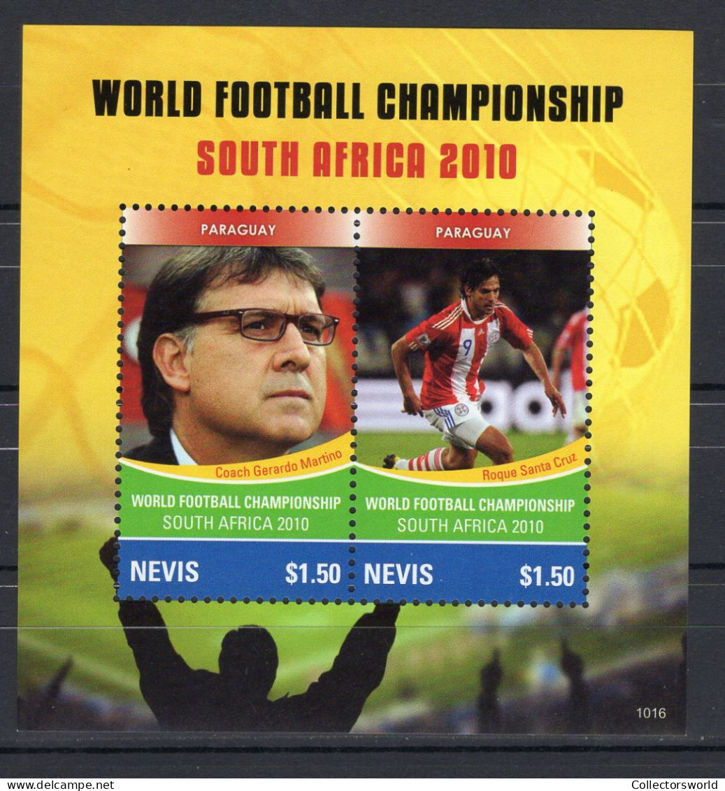 Tuvalu Block 2v 2010 World Football Championship South Africa - Paraguay Gerardo Martino - Roque Santa Cruz MNH - 2010 – Südafrika
