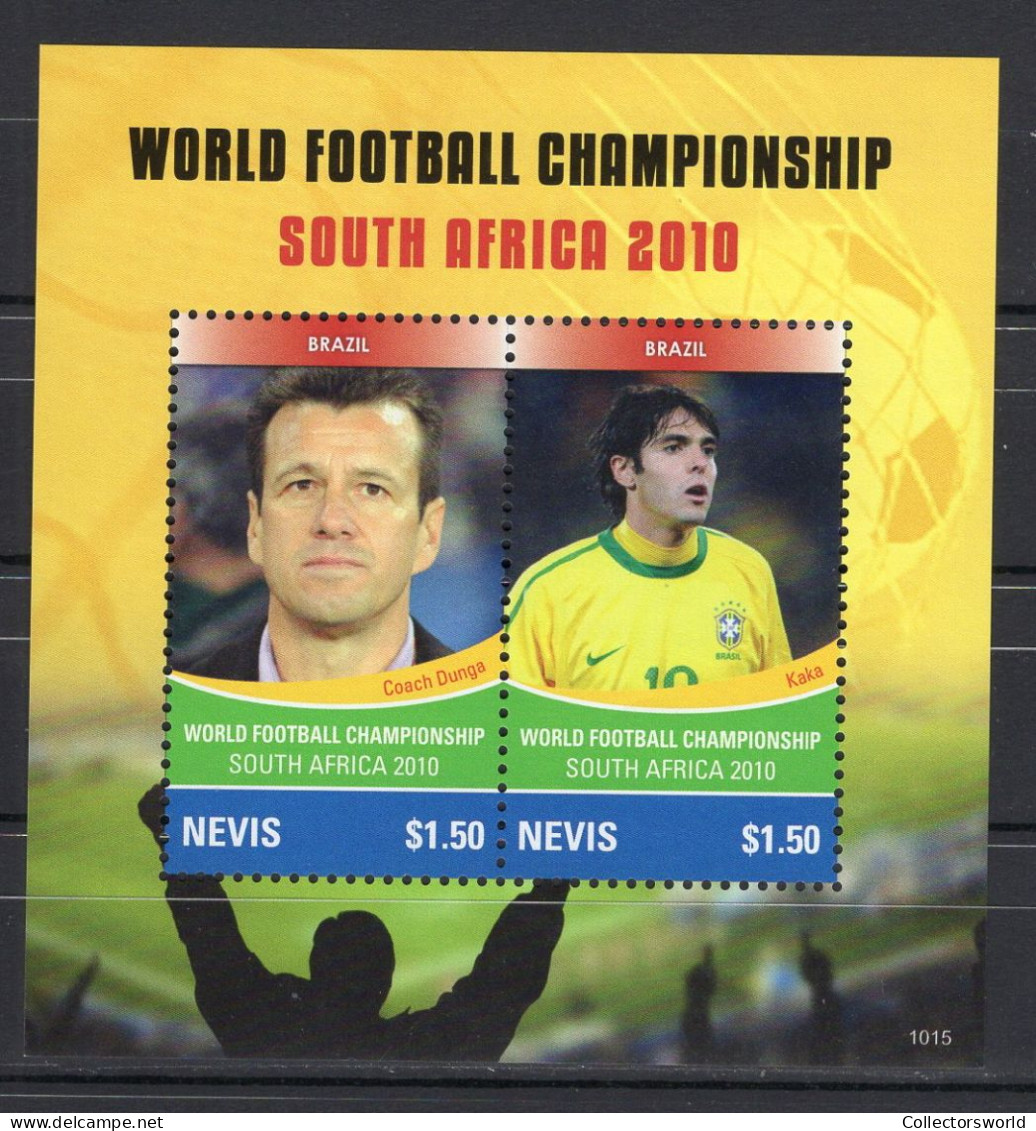 Tuvalu Block 2v 2010 World Football Championship South Africa - Brazil Dunga - Kaka MNH - 2010 – Zuid-Afrika
