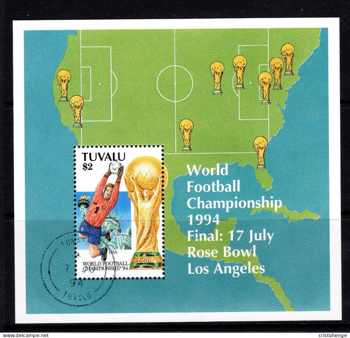 Tuvalu 1994 Football World Cup, USA MS CTO Used (SG MS706) - Tuvalu