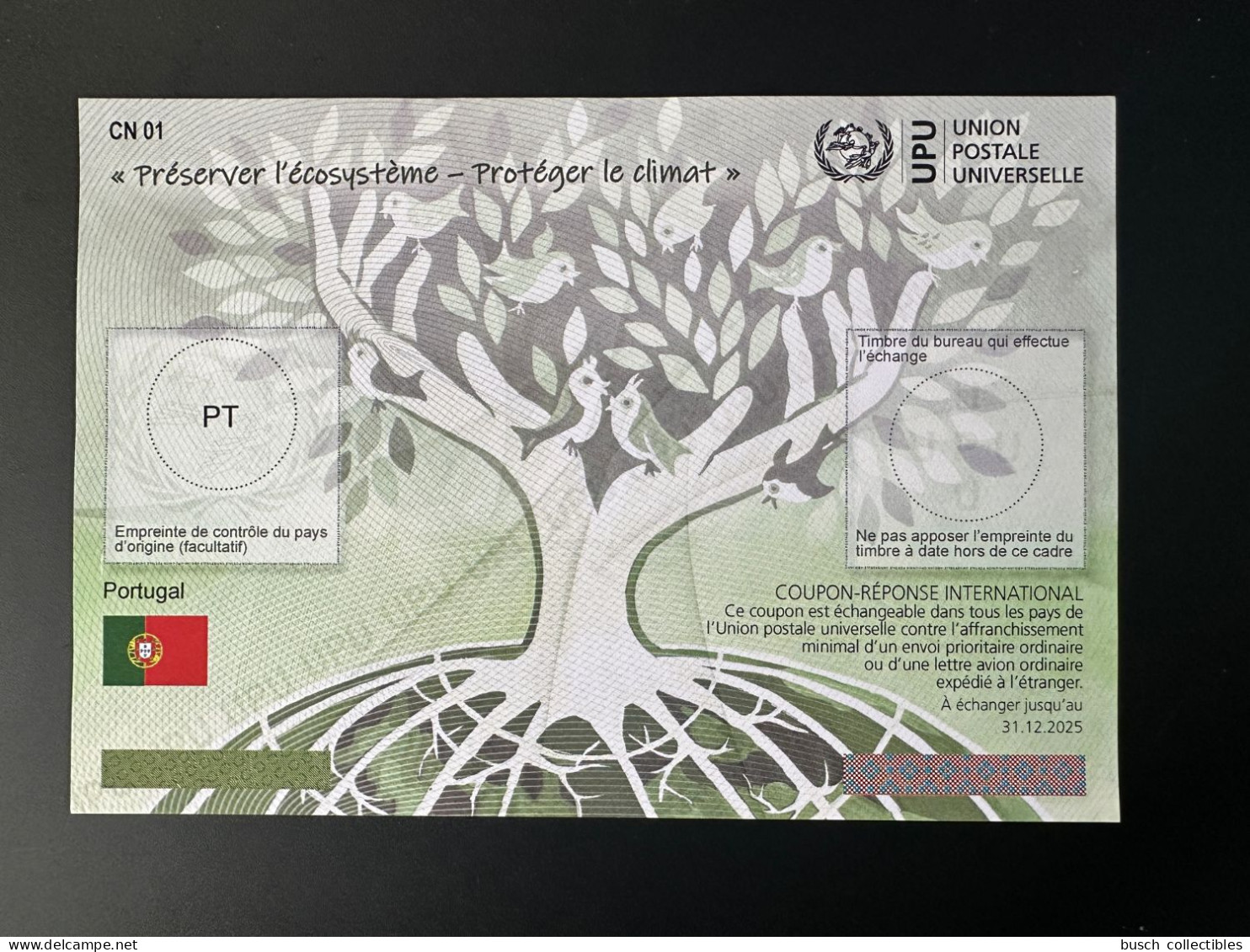 Portugal UPU Union Postale Universelle Préserver écosystème Protéger Climat COUPON-REPONSE INTERNATIONAL IRC IAS CRI - Altri & Non Classificati