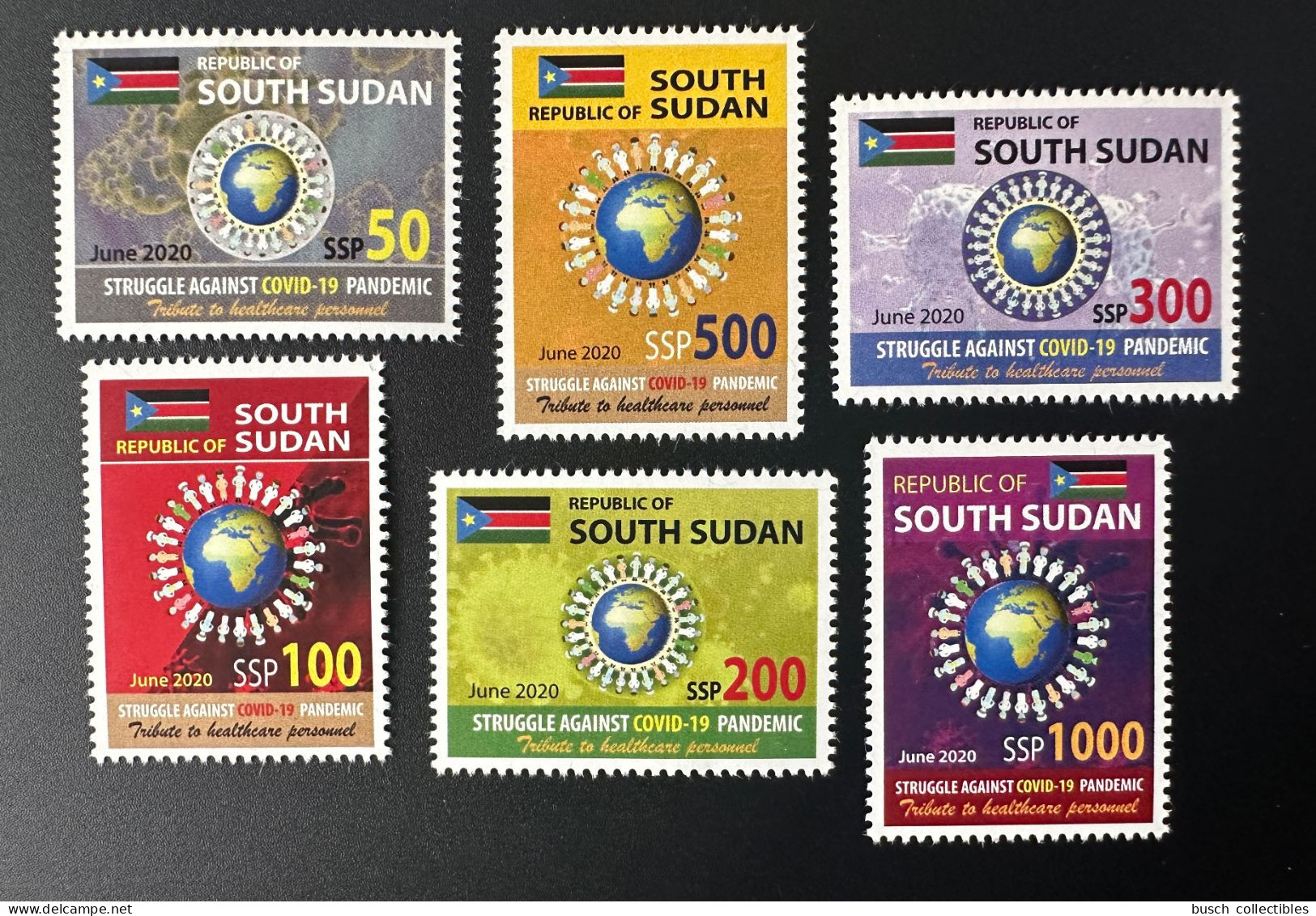 Sud-Soudan South Sudan Südsudan 2020 Mi. ? Struggle Against COVID-19 Pandemic Coronavirus 6 Val. - South Sudan