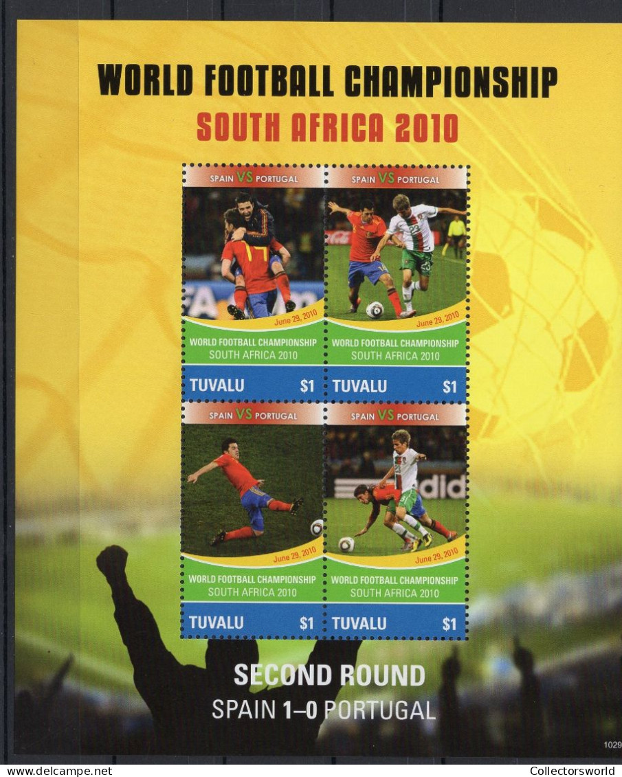 Tuvalu Sheetlet 4v 2010 World Football Championship South Africa - Spain Vs Portugal MNH - 2010 – Südafrika