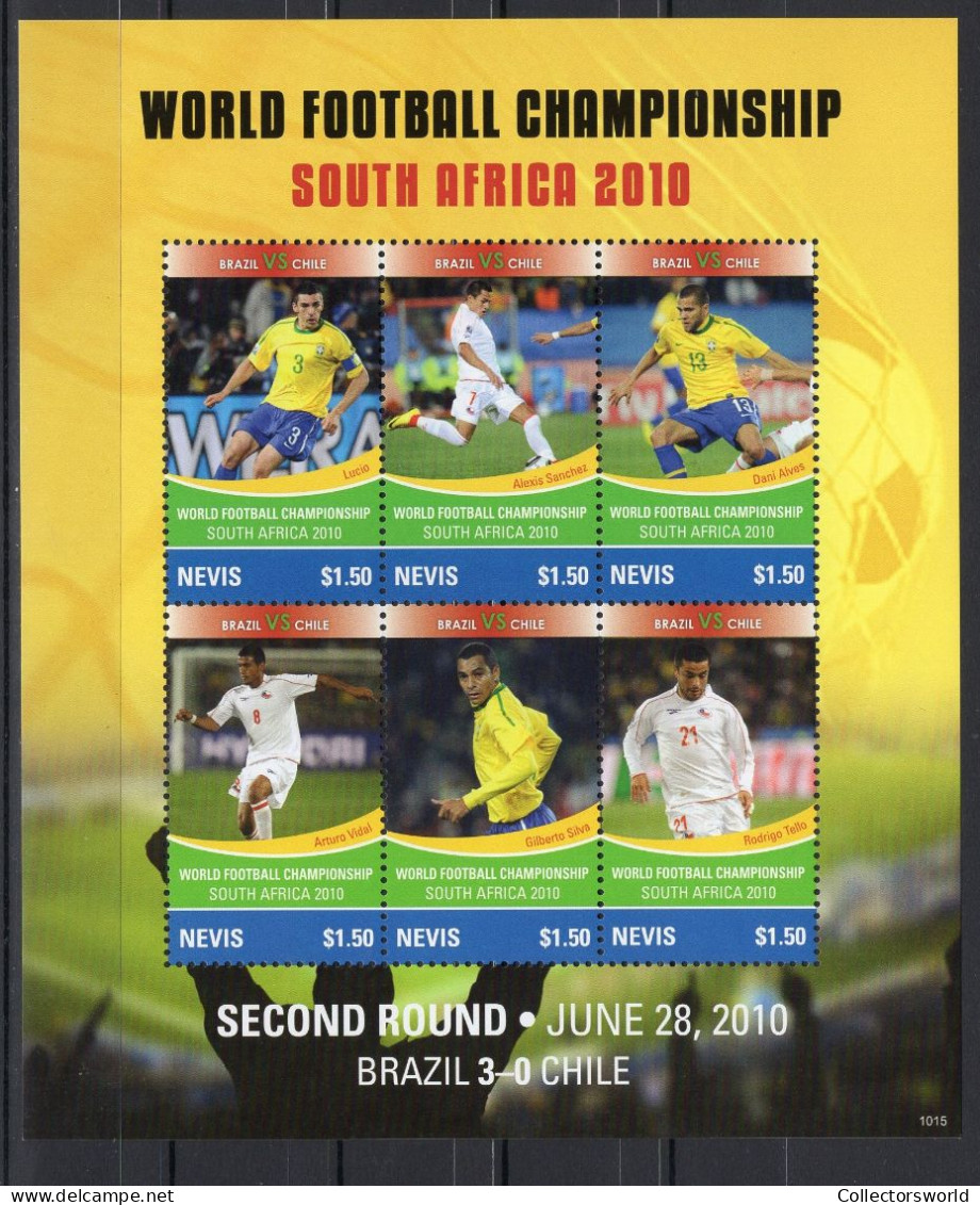 Tuvalu Sheetlet 6v 2010 World Football Championship South Africa - Brazil Vs Chile MNH - 2010 – África Del Sur