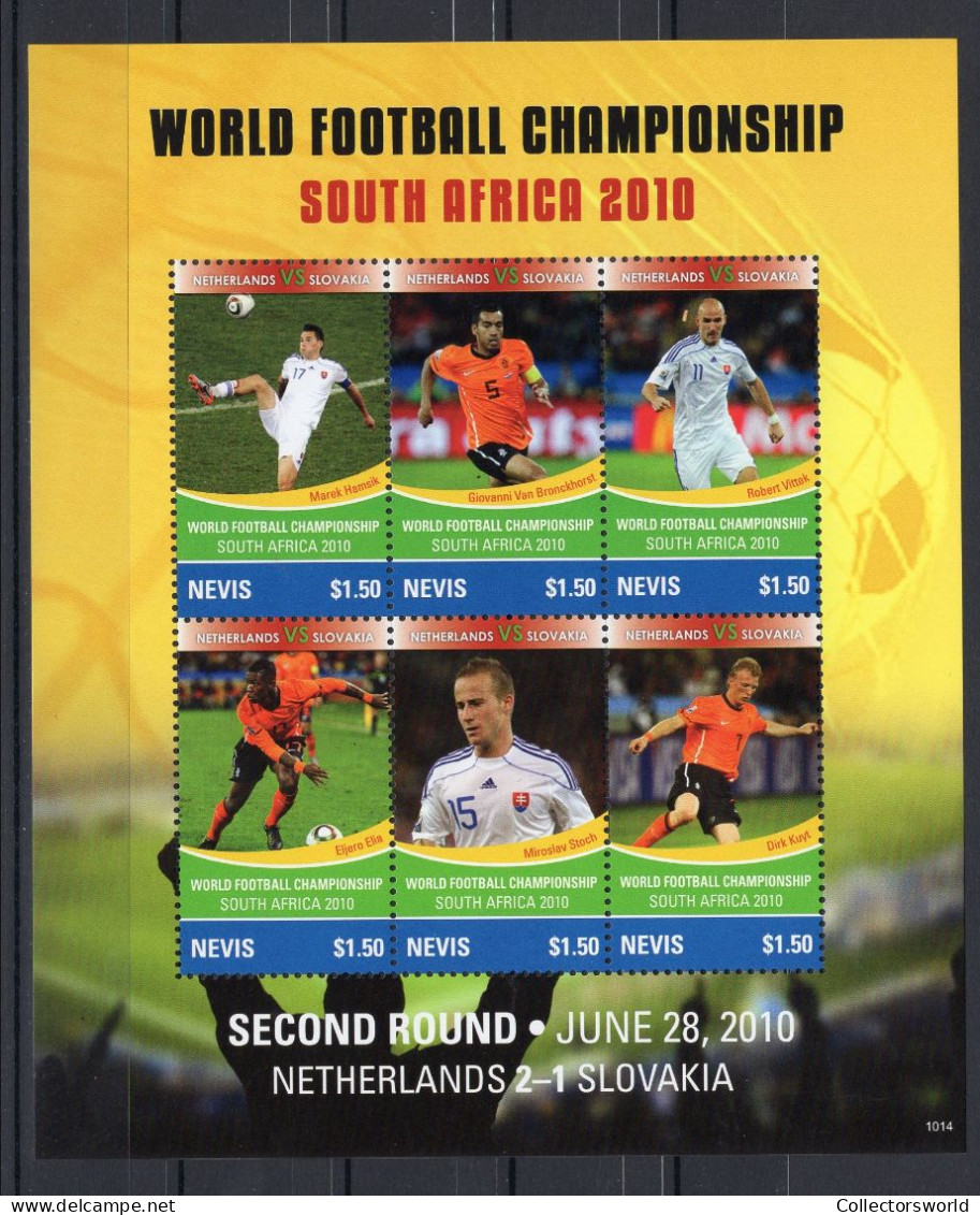 Tuvalu Sheetlet 6v 2010 World Football Championship South Africa - Netherlands Vs Slovakia MNH - 2010 – Zuid-Afrika
