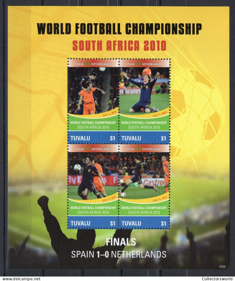 Tuvalu Sheetlet 4v 2010 World Football Championship South Africa - Spain Vs Netherlands MNH - 2010 – Sud Africa