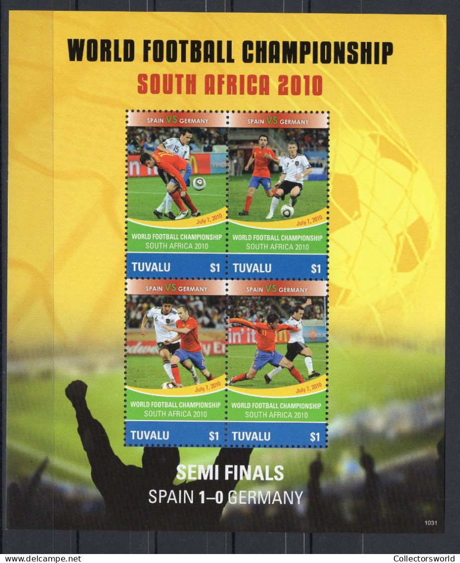 Tuvalu Sheetlet 4v 2010 World Football Championship South Africa - Spain Vs Germany MNH - 2010 – Sud Africa