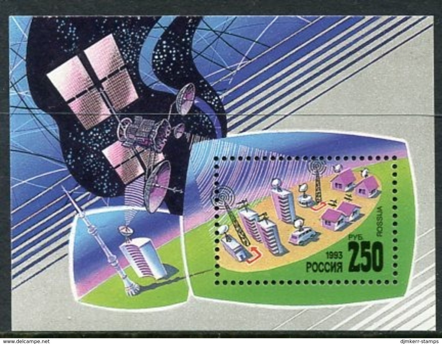 RUSSIA 1993 Communications Satellites Block MNH / **. .  Michel Block 4 - Blocks & Kleinbögen