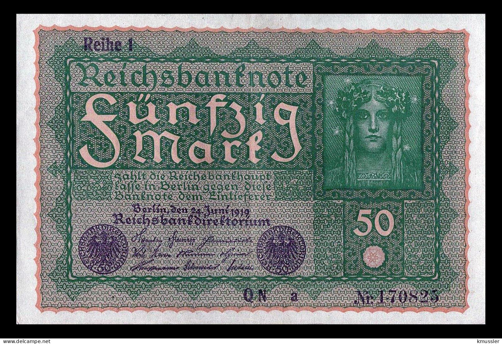 # # # Banknote Deutsches Reich (Germany) 50 Mark 1919 AU # # # - 50 Mark