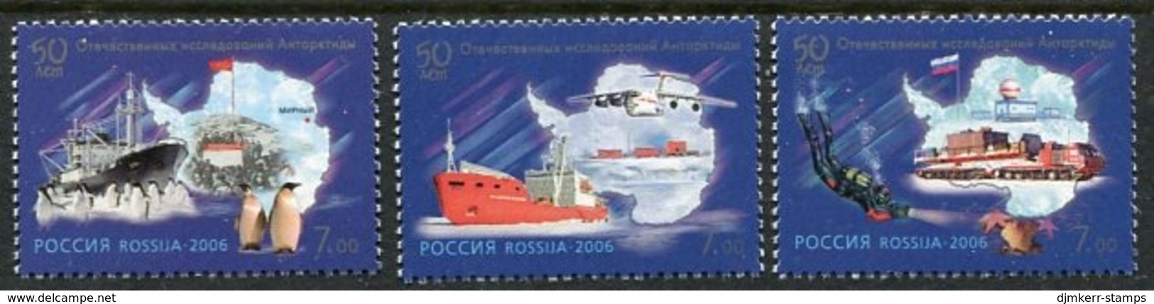 RUSSIA 2006 Antarctic Exploration  MNH / **.  Michel 1304-06 - Unused Stamps