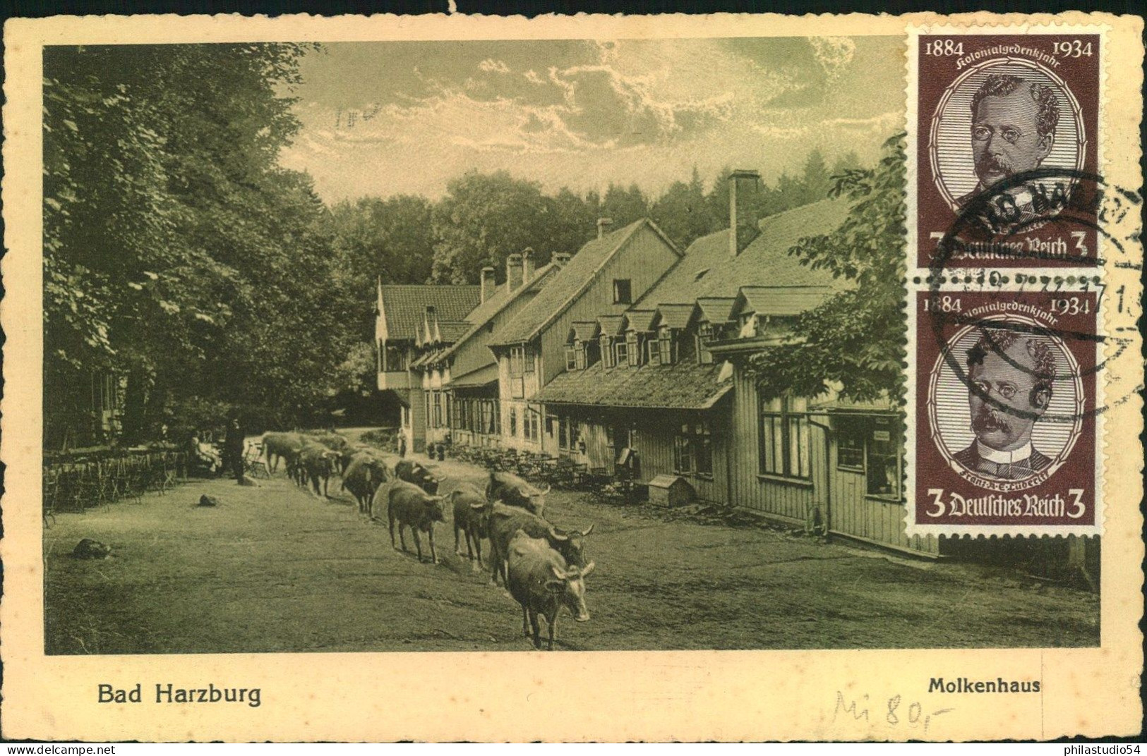 1934, 3 Pf. Kolonialforscher Als EF Und MeF Auf Drucksachenkarte Und „normaler“ Postkarte - Storia Postale