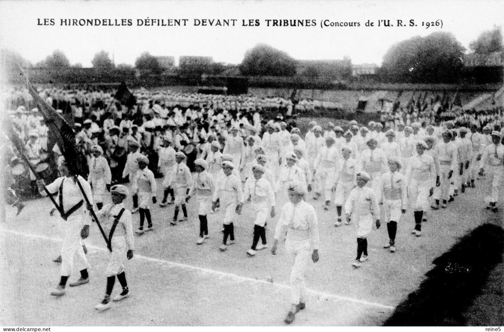 LES HIRONDELLES DEFILE GYMNASTIQUE ANNEE 1936 CP ECRITE -BON ETAT -REF-75-HIROND-6 - Gymnastiek