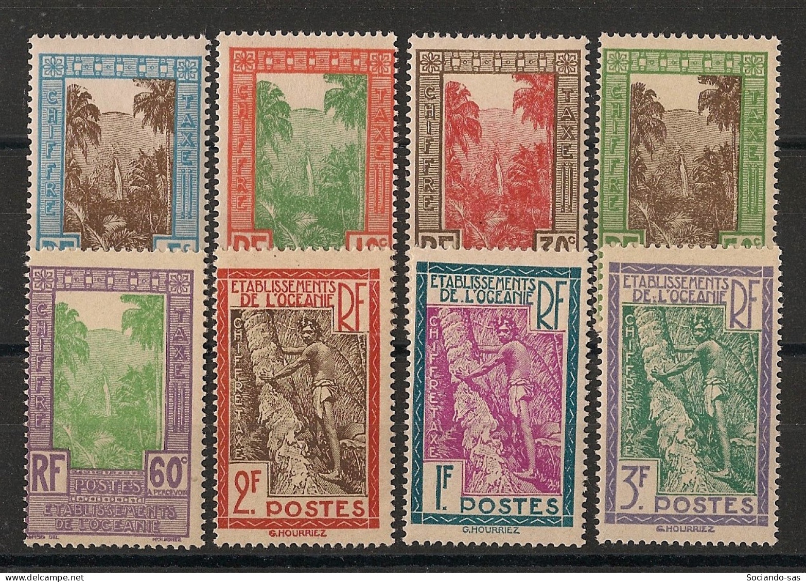 OCEANIE - 1929 - Taxe TT N°YT. 10 à 17 - Série Complète - Neuf * / MH VF - Postage Due