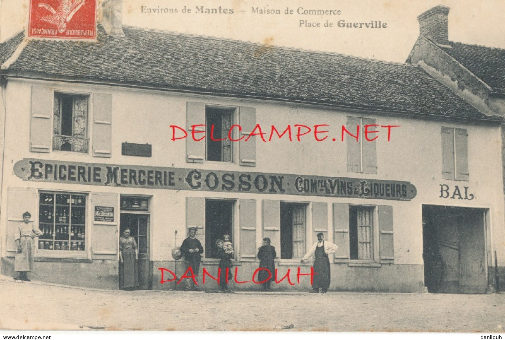 78 // GUERVILLE   Place - Maison De Commerce  / Maison COSSON / épicerie Mercerie Vins Liqueurs - Guerville