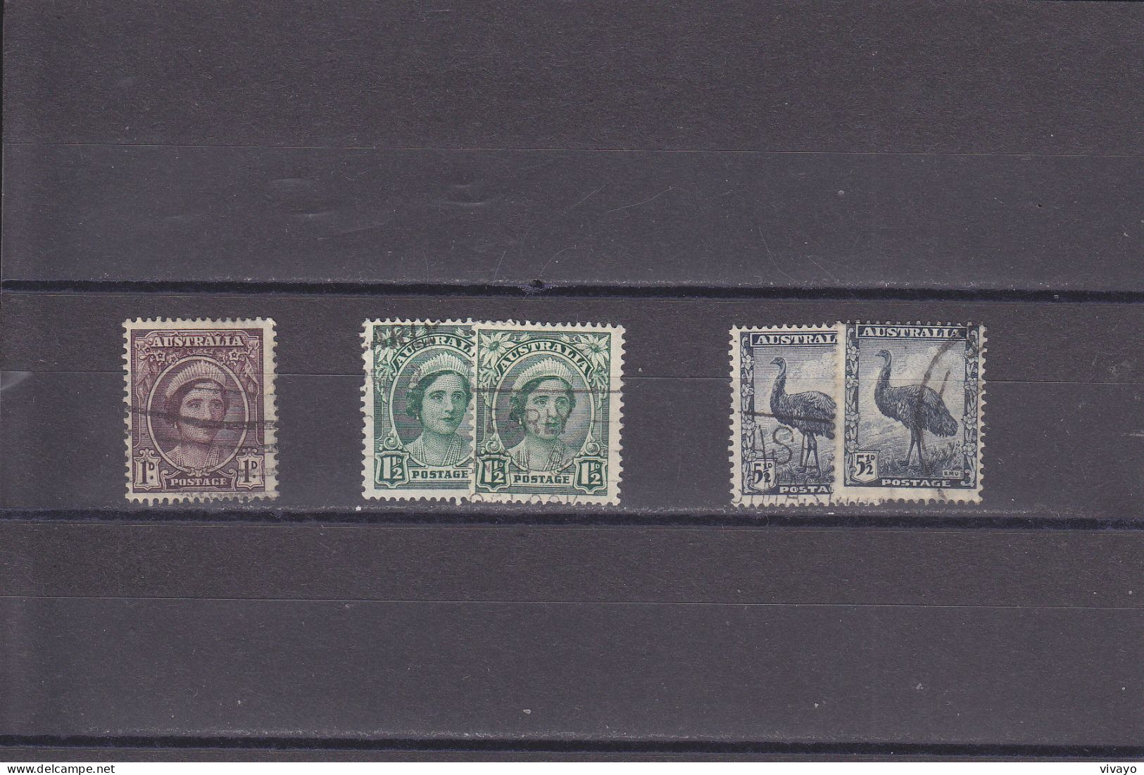 AUSTRALIA - O / FINE CANCELLED - 1942 / 1943 - QUEEN ELIZABETH, EMU - Yv. 135, 143, 144 - Mi. 163, 164, 168 - Used Stamps