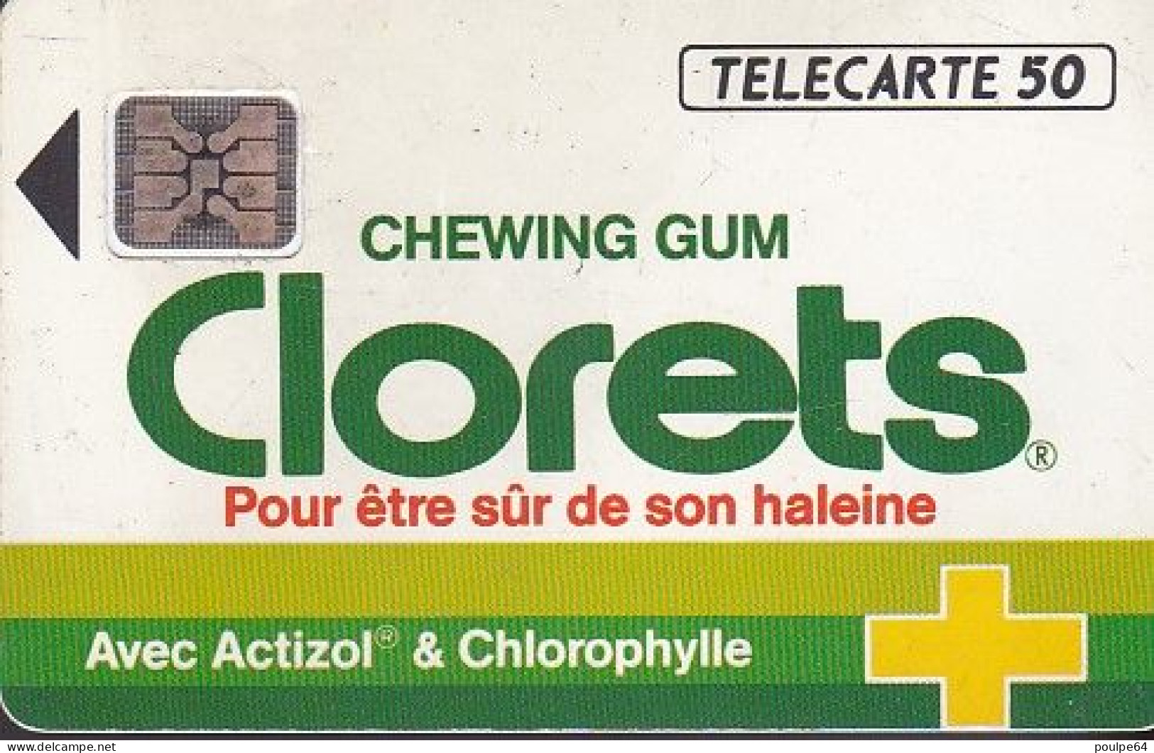 F298a - 11/1992 - CLORETS " Chewing Gum - 50 SC4 (verso Sans Puce) - 1992