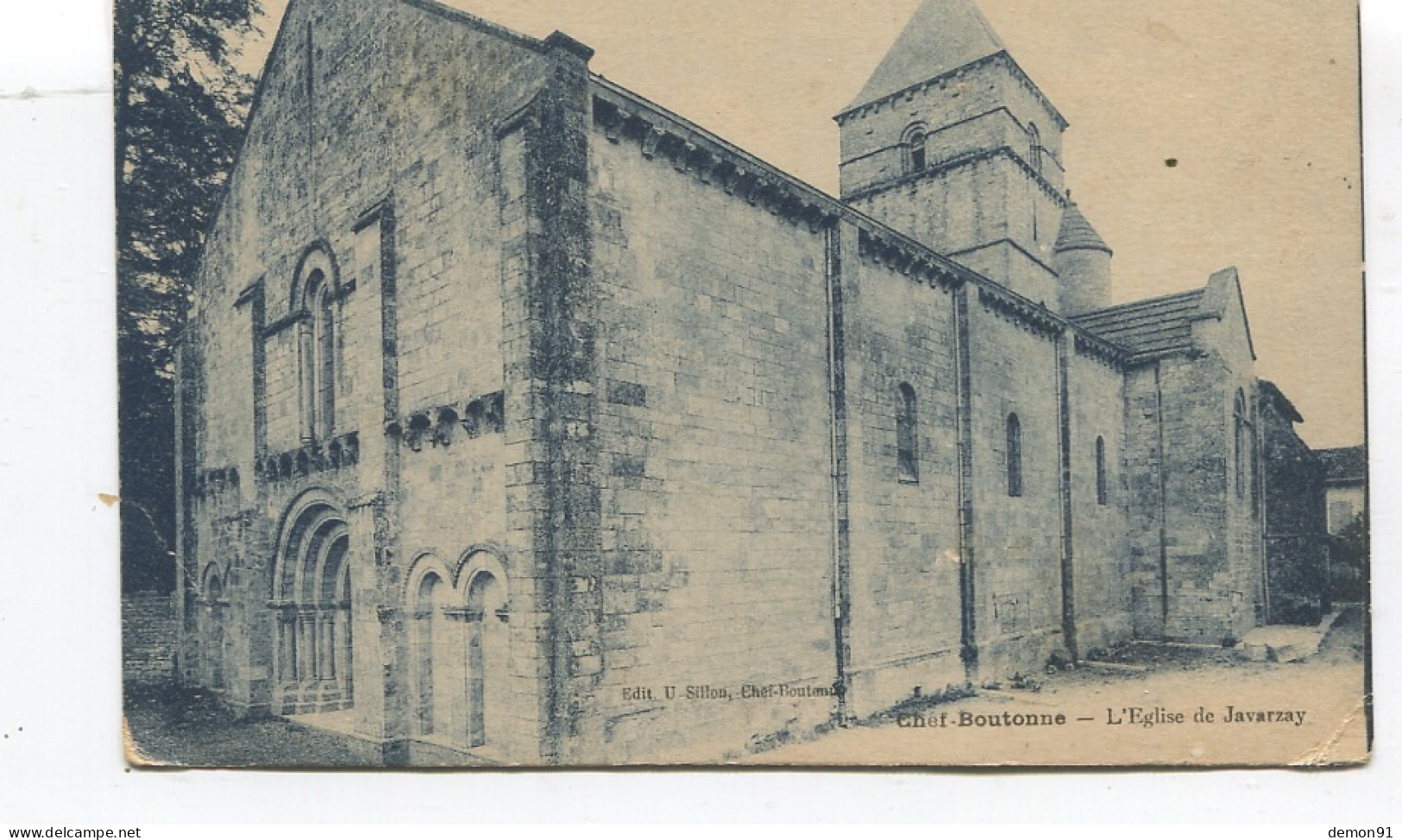 CPA - Chef-Boutonne -  L'Eglise De Javarzay - Circulée En 1931 - EDIT. U Sillon - - Chef Boutonne