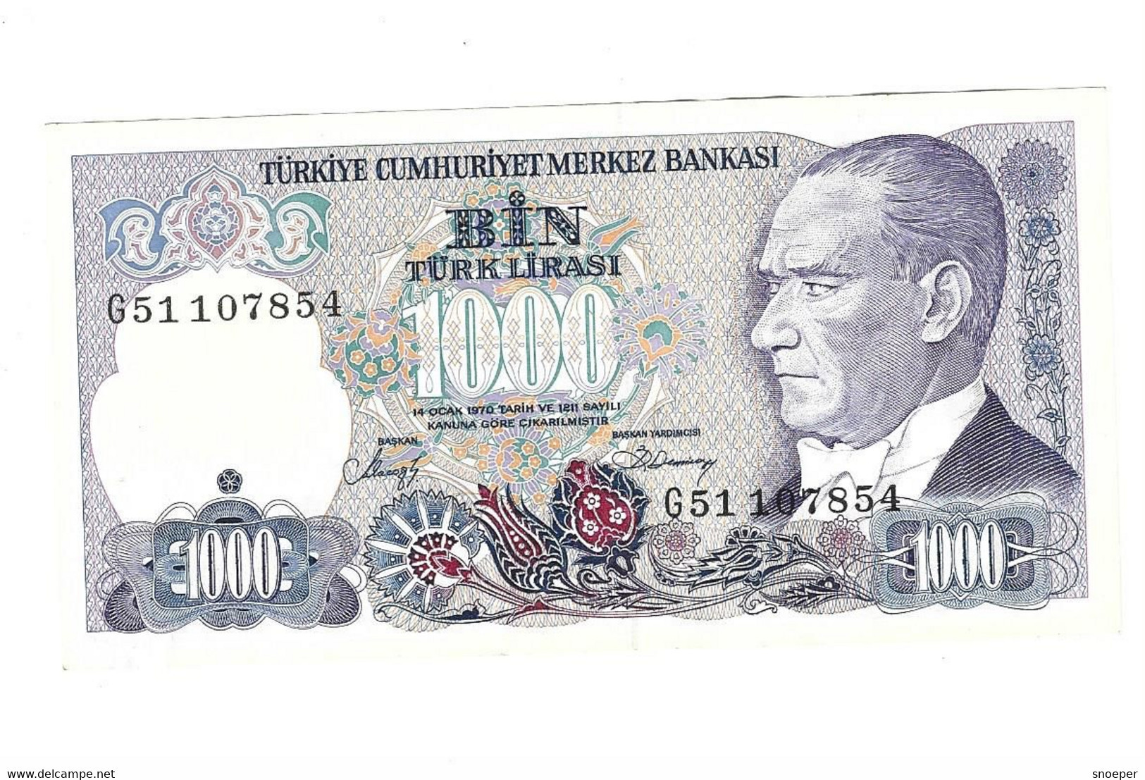 Turkey 1000 Lira 1986  196 Xf+ - Turquie