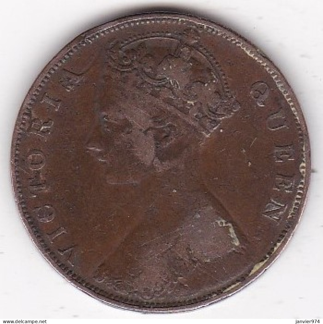 Hong Kong . 1 Cent 1875 . Victoria. Bronze . KM# 4.1 - Hongkong