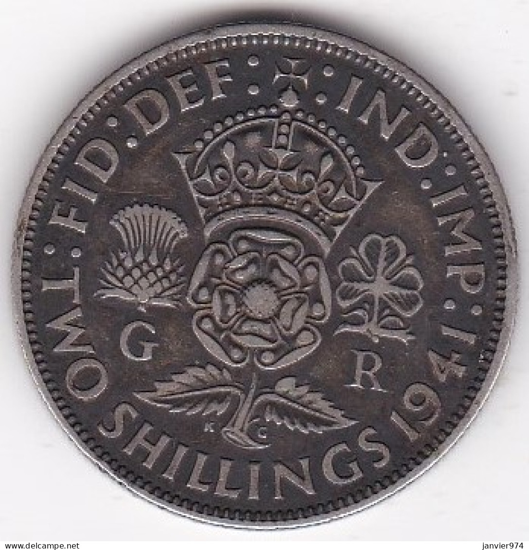 Grande Bretagne. Two Shillings 1941. George VI, En Argent, KM# 855 - J. 1 Florin / 2 Shillings