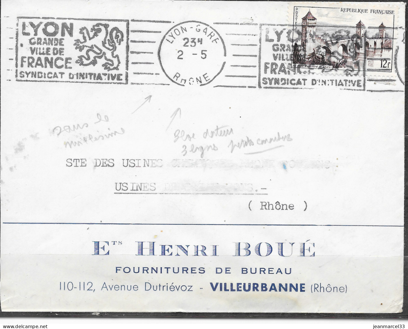 Curiosité RBV De Lyon-Gare 2 -5 Sans Le Millésime - Storia Postale